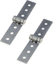 Set of 2 Small 3 inch Silver Folding Butt Hinges for Crafts, Stainless Steel Furniture Hinges for Window & Door Frames - 6 Hole Hinge