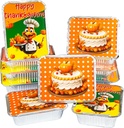 Thanksgiving Food Aluminum Pans with Lids - Disposable Containers for Leftovers - 24 Pcs Set for Turkey Takeout and Fall Party Favors