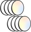 8Pack 12Inch 24W LED Flush Mount Ceiling Light Fixture, Dimmable with Adjustable Color Temperature for Bedroom, Porch, Kitchen, Hallway - Black