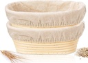 2 Pack 10 Inch Oval Sourdough Proofing Baskets for Bread Baking Fermentation - KONGDY Sourdough Baking Supplies