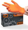 Heavy-Duty Orange Nitrile Gloves - 8 Mil Thickness, Diamond Texture, Powder Free, X-Large (100 Count)