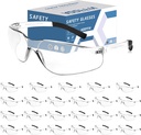 24 Pack Bulk Clear Lens ANSI Z87.1 Safety Glasses for Men and Women - Scratch & Impact Resistant Eye Protection for Construction and Laboratory Use