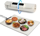 Orgthin Electric Warming Tray with Full Surface Heating Plate - Foldable Mat with 3 Temperature Levels for Parties, Holidays, Buffets - White Silicone Food Warmer