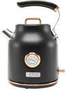 Haden Dorset 1.7L Stainless Steel Electric Kettle, 360-Degree Base, Auto Shutoff, Black & Copper - Hot Water Boiler