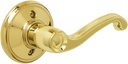 Schlage Flair Bright Brass Right-Handed Lever Non-Turning Lock (F170 V FLA 605 RH)
