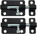 Pack of 2 QCAA 3" Steel Black Coated Sliding Barrel Bolts, Made in Taiwan