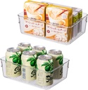 Ettori Clear Plastic Refrigerator Organizer for Small Cans - 2 Pack