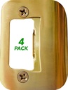 4-Pack Bright Brass Gator Door Latch Restorer Strike Plates for Easy Installation