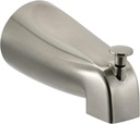 Brushed Nickel Tearel Slip Fit Tub Spout with Pull-Up Diverter - Fits 1/2 inch Copper Tube