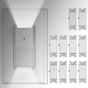 10 Pack SOZULAMP 3 Way Wall Light Switch with LED Night Light, Automatic On/Off Sensor - 15Amp 120/277Volt Rocker White Switch