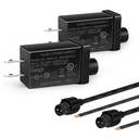 2 Pack LEDLightsWorld 30V 6W 0.2A Class 2 Power Supply - Low Voltage Transformer for LED Strip Lights - Indoor/Outdoor Use - UL Listed