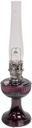 Traditional Aladdin Lincoln Drape Oil Lamp - Classic Indoor Oil/Kerosene Fuel, Bright White Light, Glass/Nickel Trim, Amethyst Purple