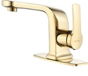 Commercial Polished Gold Bathroom Faucet with Single Handle and 6" Deck - Single Hole Sink Faucet