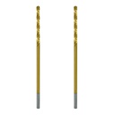 2 Pack 3/16 Inch x 6 Inch Cobalt Aircraft Extension Drill Bits with Titanium Coating for Steel, Metal, Wood, Plastic
