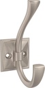 (5-Pack) Franklin Brass Ruavista Double Coat and Hat Wall Hooks - Nickel Wall Mount Hanger for Bags, Towels, and Decor