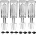 3-Piece Airlock 4 Pack with Stopper and Grommets - Fermentation Kit for Beer, Wine, Kombucha - FDA Transparency Upgraded