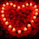 2000 Artificial Rose Petals & 24 LED Tea Lights Decoration Kit (Red Lights Included)