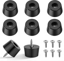 8-Pack Non-Slip Rubber Feet Bumpers for Furniture & Appliances, 0.83" x 0.39" Black - Includes Screws & Stainless Steel Washers