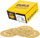Box of 50 Dura-Gold Premium 5" Gold Sanding Discs with 120 Grit - Dustless Hook & Loop Backing for DA Sanders - Ideal for Sanding Automotive Paint and Woodworking Wood