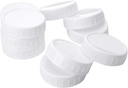 20 Pack White Plastic Mason Jar Lids for Wide/Regular Mouth Canning Jars - Unlined Ribbed Sealing Caps - 70mm + 86mm