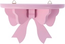 Nordic Style Pink Butterfly Semicircle Wall Mounted Wooden Floating Shelf for Bathroom, Bedroom, Kitchen, Living Room - Decorative Storage Shelves