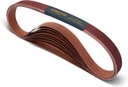 10PK POWERTEC 414240A 1x42 Inch Sanding Belts - 400 Grit Aluminum Oxide for Wood, Metal, Paint, and Knife Sharpening
