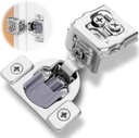 4 Pack DecoBasics 1" Overlay Soft Close Cabinet Hinges - Satin Nickel Self Closing Concealed Kitchen Cabinet Hinges with Built-in Dampers