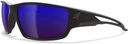 Edge TSKAP218 Kazbek Polarized Safety Glasses - Military Grade, Anti-Scratch, UV 400, Non-Slip - ANSI/ISEA & MCEPS Compliant - Black/Aqua Blue Mirror Lens - 5.04" Wide