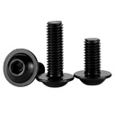 100 Pack of M3-0.5 x 6mm Black Oxide Stainless Steel Flanged Button Head Socket Cap Screws with Allen Socket Drive