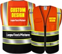 Custom Logo Safety Vest Class 2: High Visibility Reflective & Breathable Construction Vest by BeautyWill