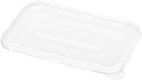 Disposable Pulp Tek Plastic Flat Lids - 100 Pack, Clear Lids for 12-16 oz Containers, Tab Included