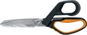 Fiskars PowerArc 8" Serrated Stainless Steel Shop Shears for Construction, Comfort Grip, Heavy Duty Scissors - Cut Insulation, Duct Tape, Cardboard, Rope, Tyvek
